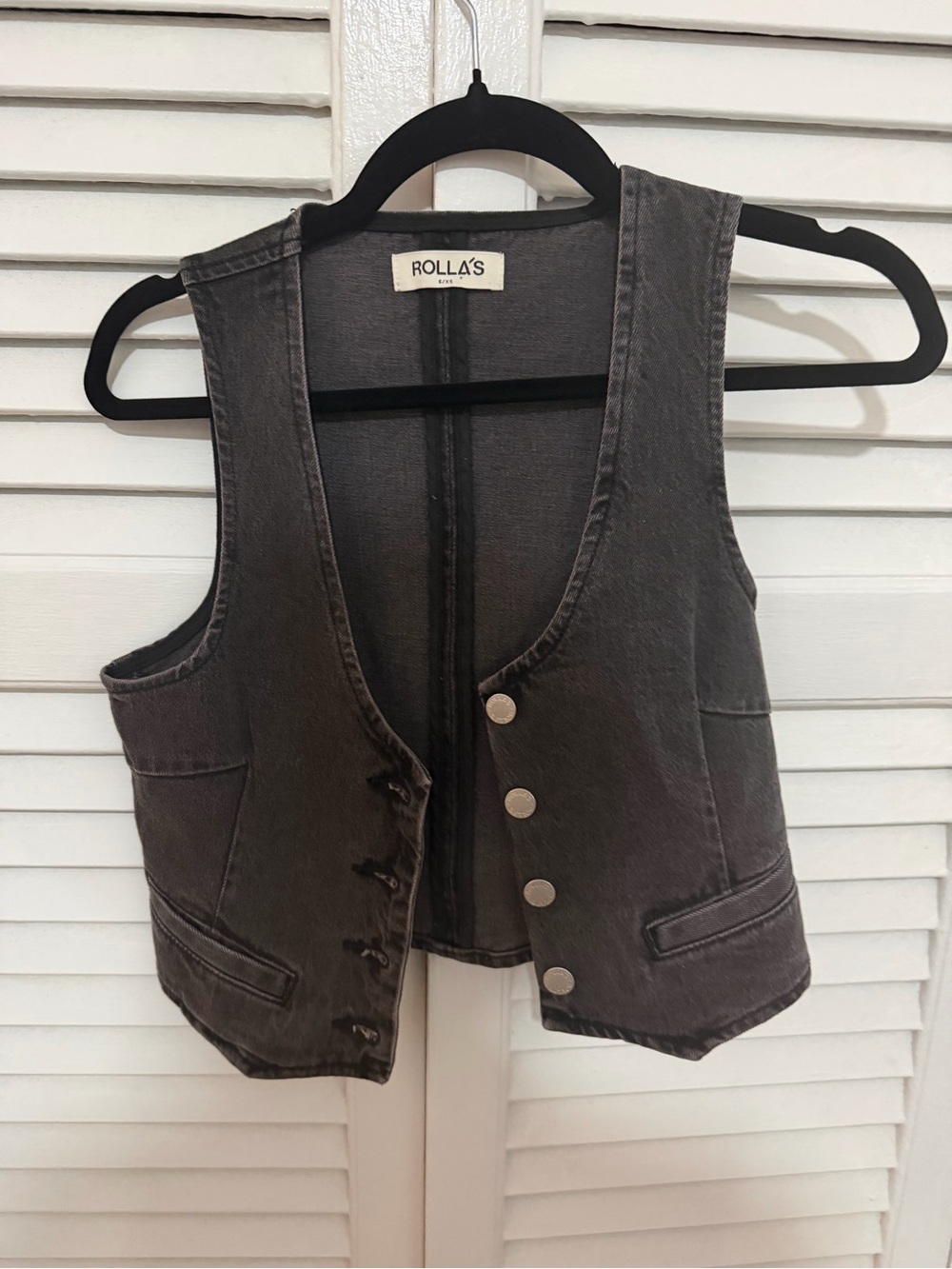 ROLLA'S Charcoal Denim Button-Front Vest